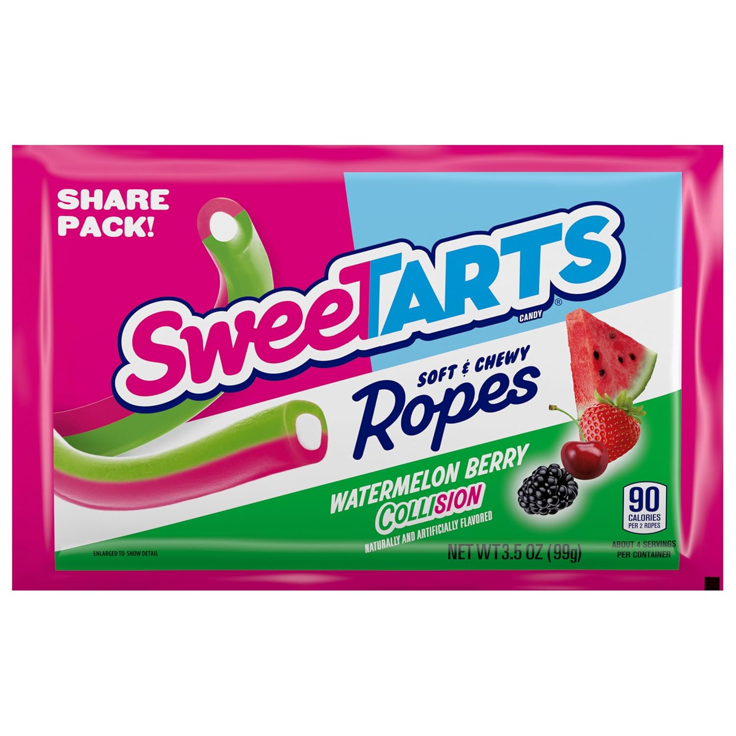 Detalle 2 de SweeTARTS Watermelon Berry Collision Ropes, 3.5 oz, 12-Pack