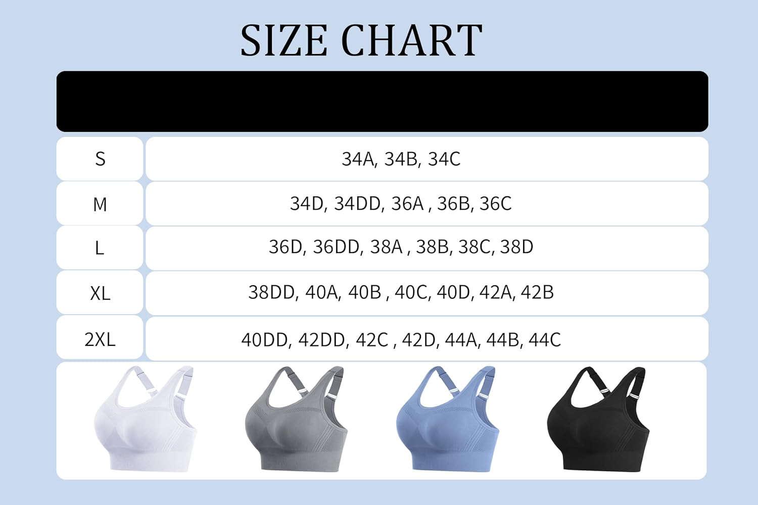 Thumbnail 5 de Litherday Sport BH Damen Push Up Sport-BH ohne Bügel mit abnehmbaren Polstern