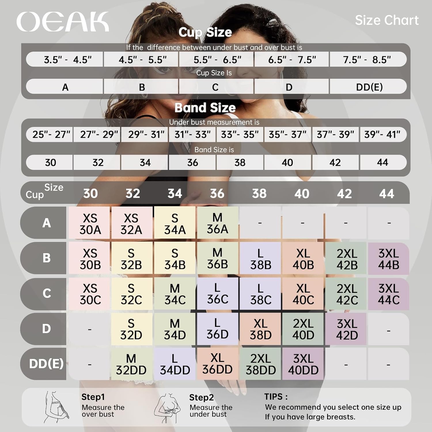 Thumbnail 5 de OEAK Deep V Wireless Bra for Women (No-Wire, Seamless Lift & Support)