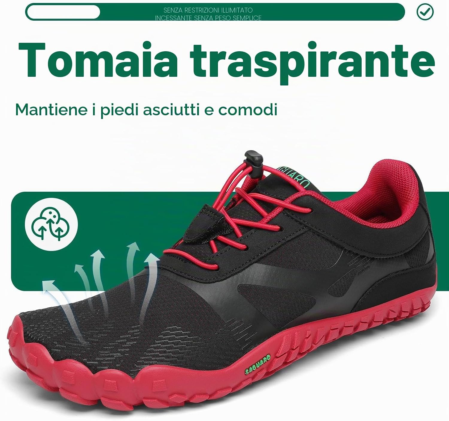 Detalle de SAGUARO Scarpe da Trail Running Barefoot Uomo Donna – Estremamente flessibili e leggere per palestra e trekking (GR.36-48)