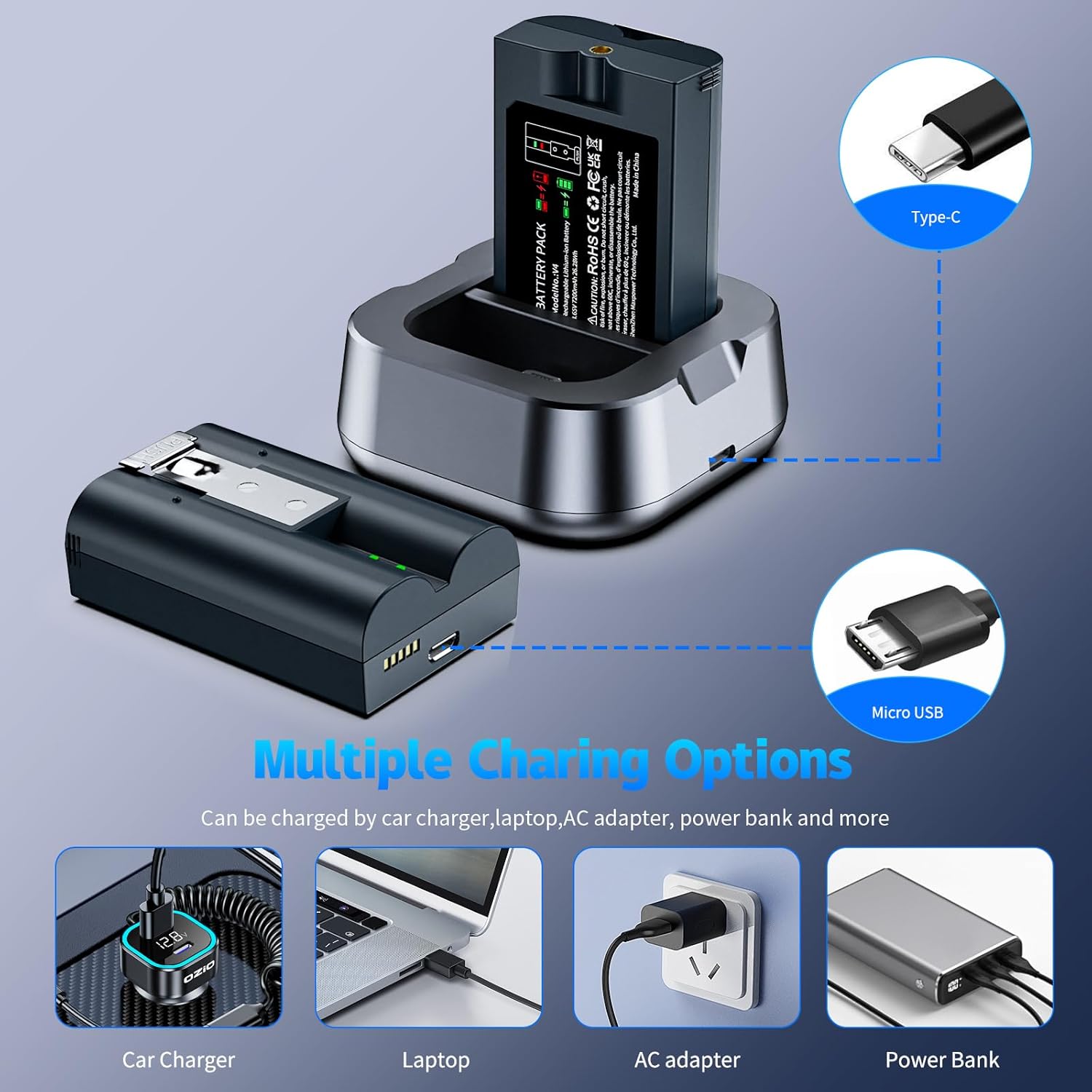 Detalle de Upgraded 7200mAh Quick Release Battery for Ring Devices