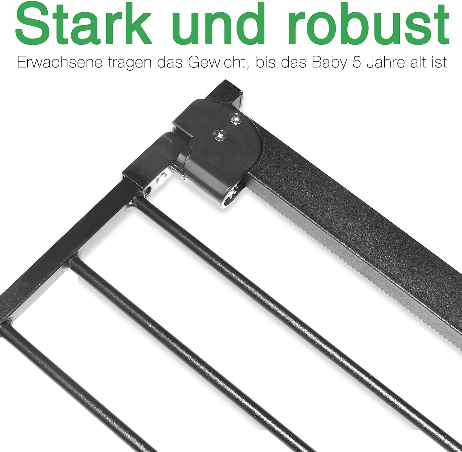 Thumbnail 4 de Aufun Treppenschutzgitter Türschutzgitter Kinder ohne Bohren – 75–85 cm, schwarz, selbstschließend
