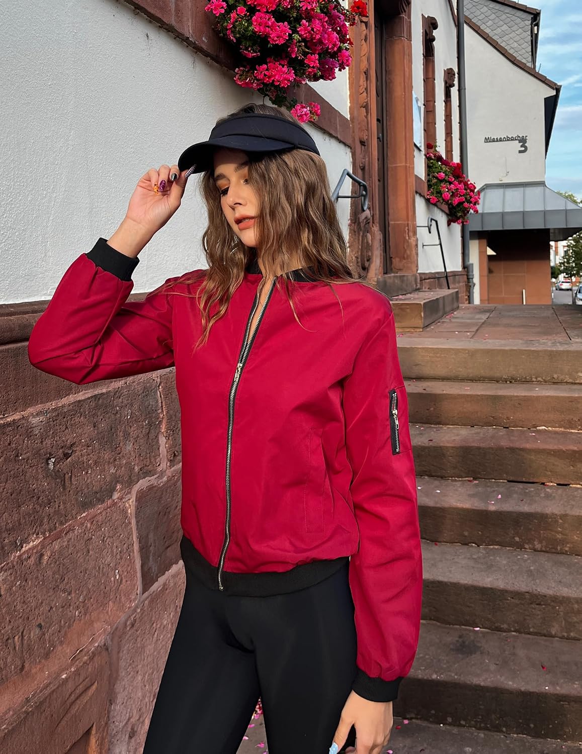 Thumbnail 1 de Zeagoo Veste bomber femme courte décontractée zippée, légère et douce