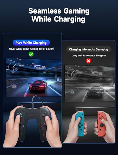 Thumbnail 2 de JSAUX agarre de carga magnético para Switch 2 (Joy-Con) con indicador LED y cable de 1,5 m