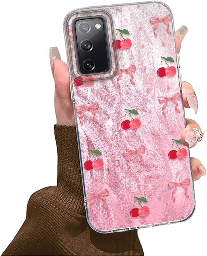 Detalle de Tedyhülle Hülle für Samsung Galaxy S20 FE 2022 / S20 FE 5G – Rosa Kirsche Muster, Dünne TPU/PC Schutz