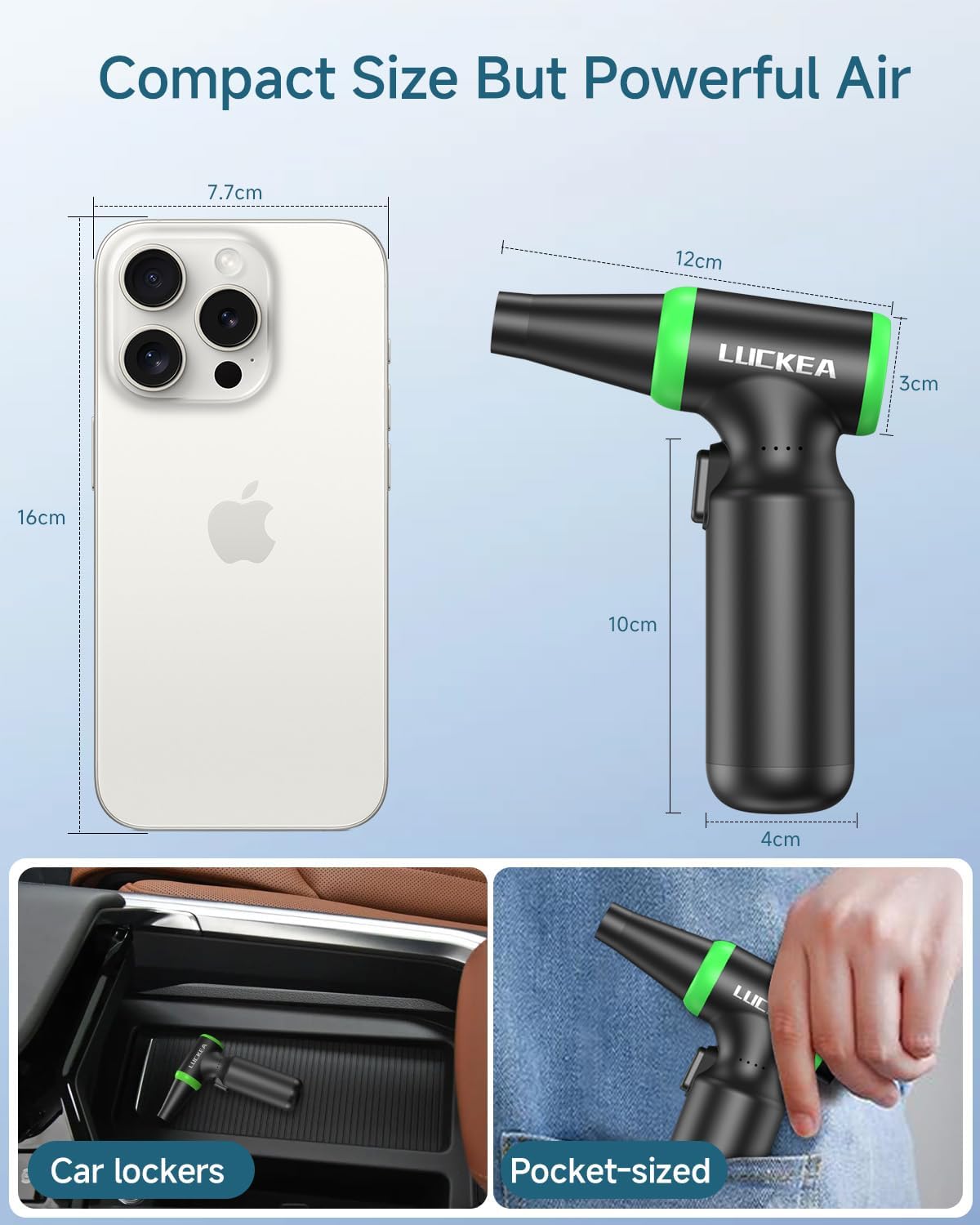 Thumbnail 6 de Souffleur Air Comprimé 130000 tr/min – Dépoussiérage sans contact pour PC et électronique, 3 vitesses et batterie 6000 mAh