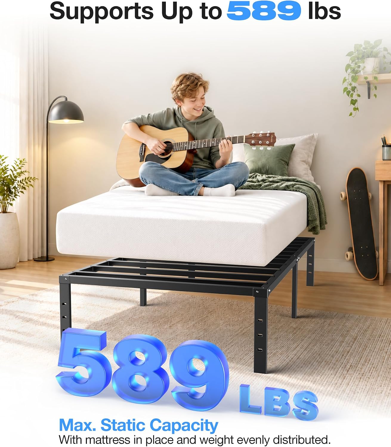 Detalle de YORWEN Twin Metal Bed Frame