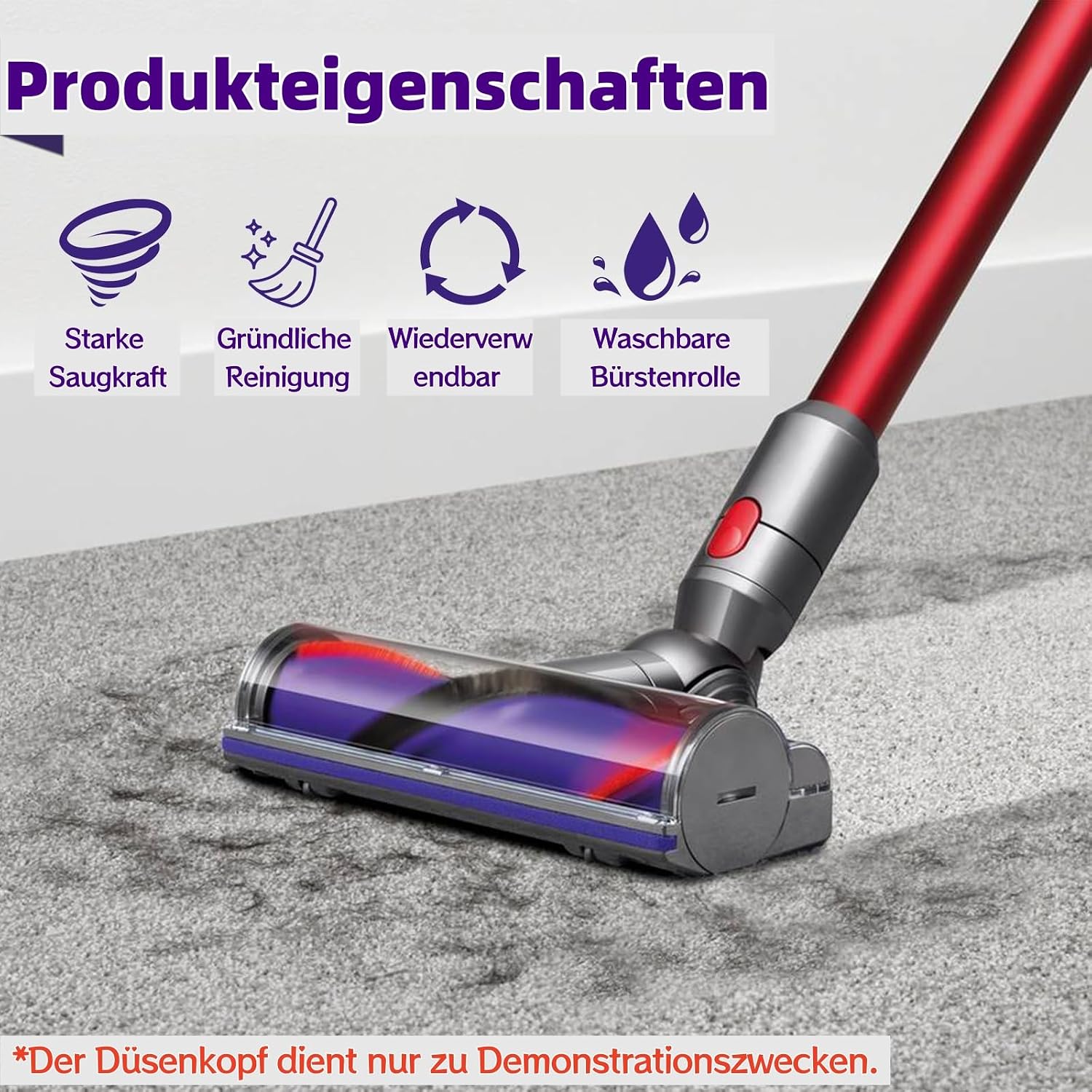 Thumbnail 6 de Elektrische Bodendüse mit Direktantrieb für Dyson V7–V15 – Turbobürste incl. Ersatzteil und Zubehör