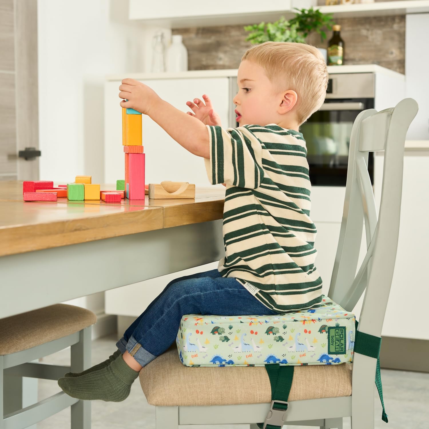 Thumbnail 1 de Polar Gear Baby Booster Cushion – Lightweight 8cm Foam Booster Seat for Dining Chairs (Dinosaur)