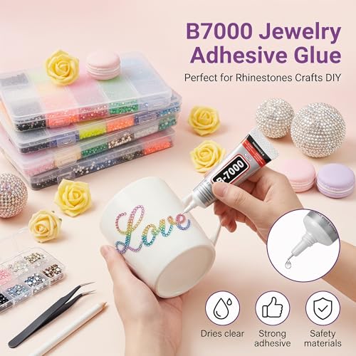 Thumbnail 6 de BelleOnyx 18000 Pcs Resin Jelly Rhinestones Kit (18 Colours, 3mm) with Multishape Gems & Glue