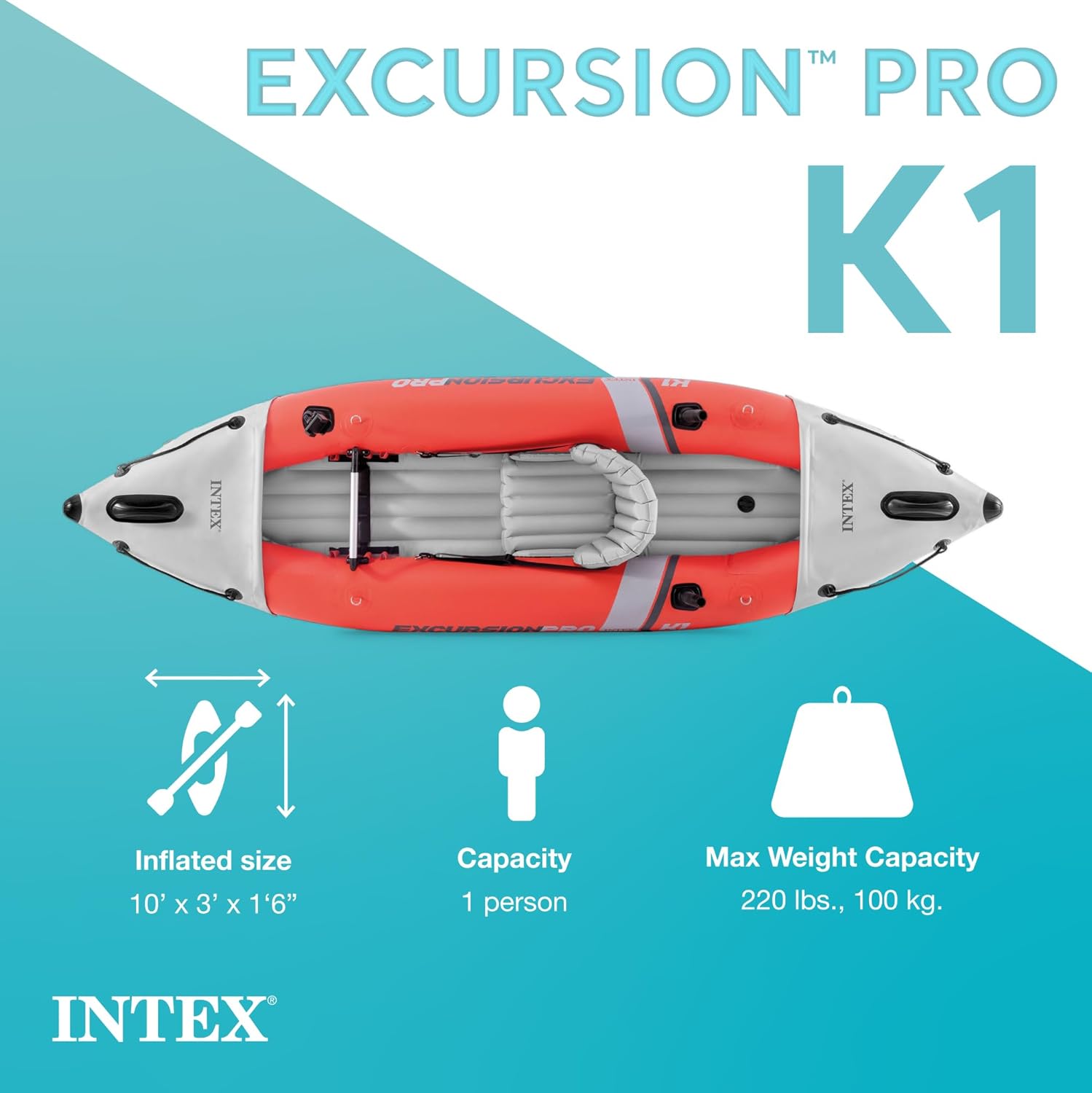 Detalle 2 de INTEX Excursion Pro K1 Inflatable Kayak 1‑Person 🚣