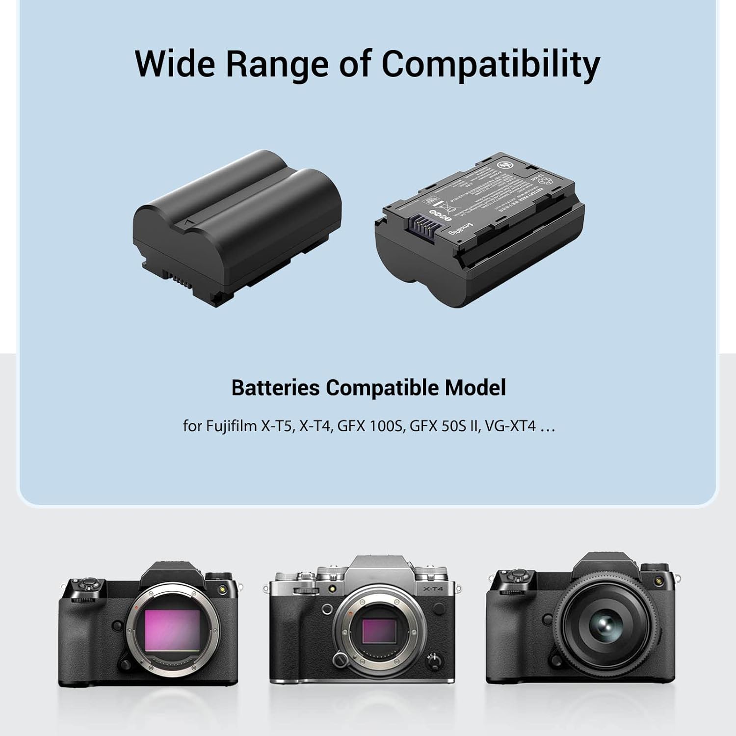 Thumbnail 2 de SMALLRIG Kit batteries de rechange NP-W235 (VG-XT4-3822) compatible Fujifilm + chargeur écran LCD (lot de 2)