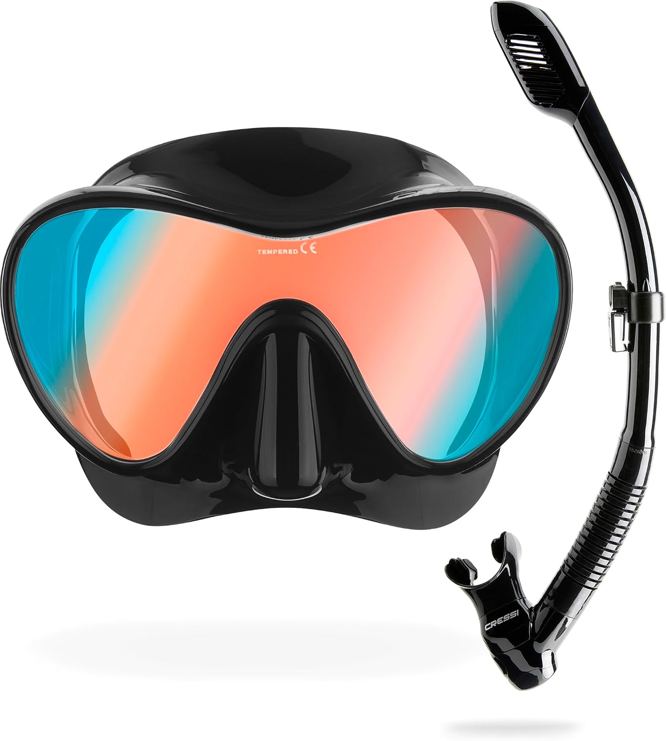 Cressi F1 Frameless Diving Mask – Anti-Fog Tempered Glass, Soft Silicone, Adjustable Buckles
