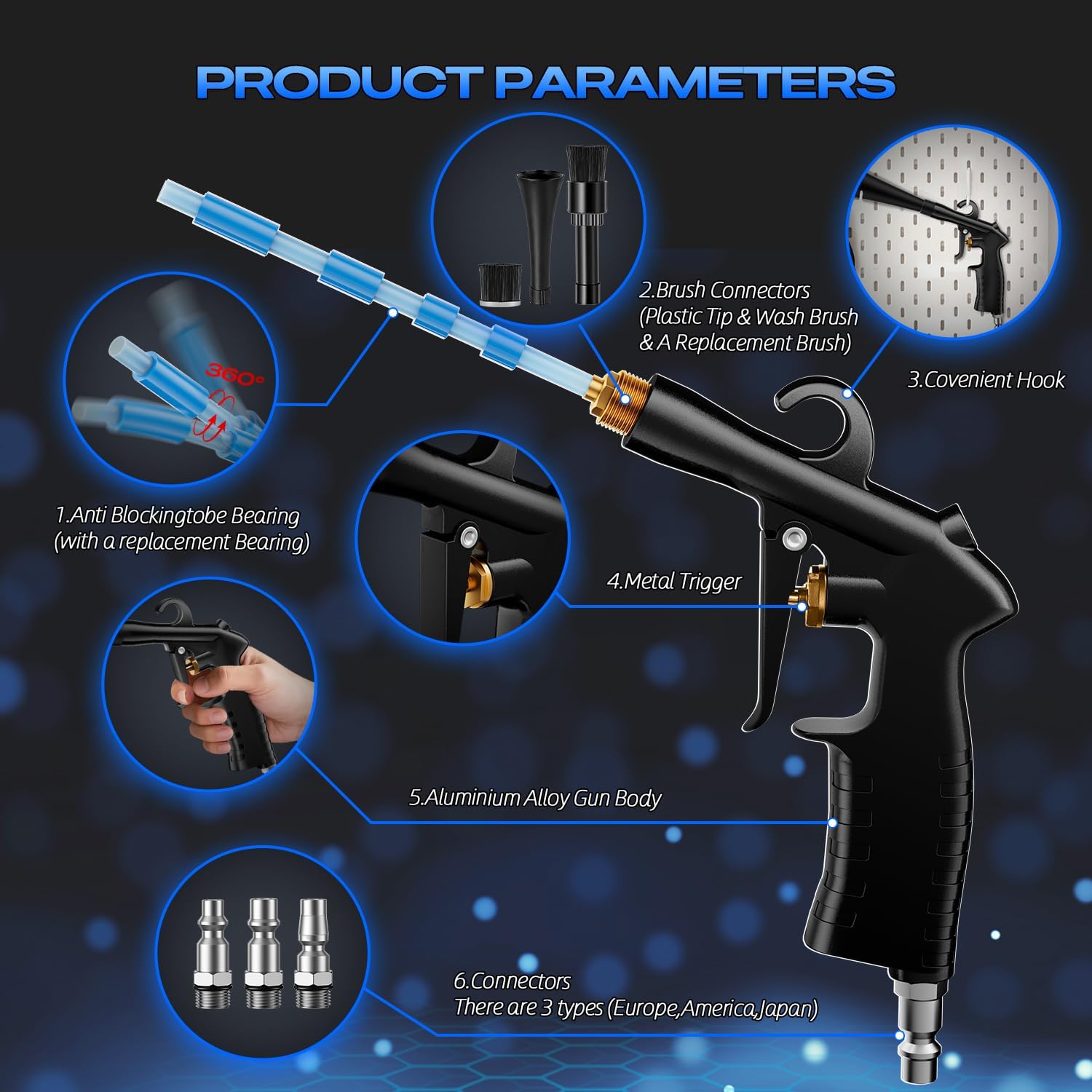 Detalle 2 de BRNMLD Car Cleaning Gun Detailing Interior Dryer Air Blow Gun