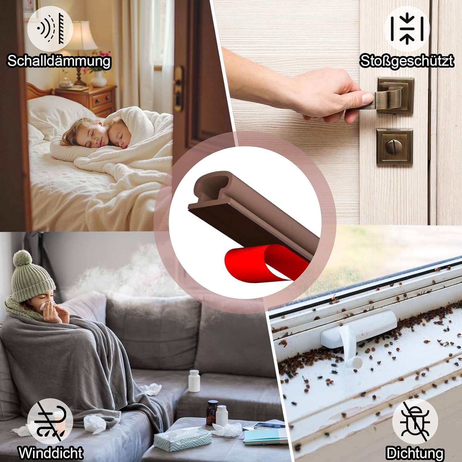 Thumbnail 4 de Selbstklebende Türdichtung Gummidichtung für Fenster & Türen – Zugluftstopper von Hzetuu
