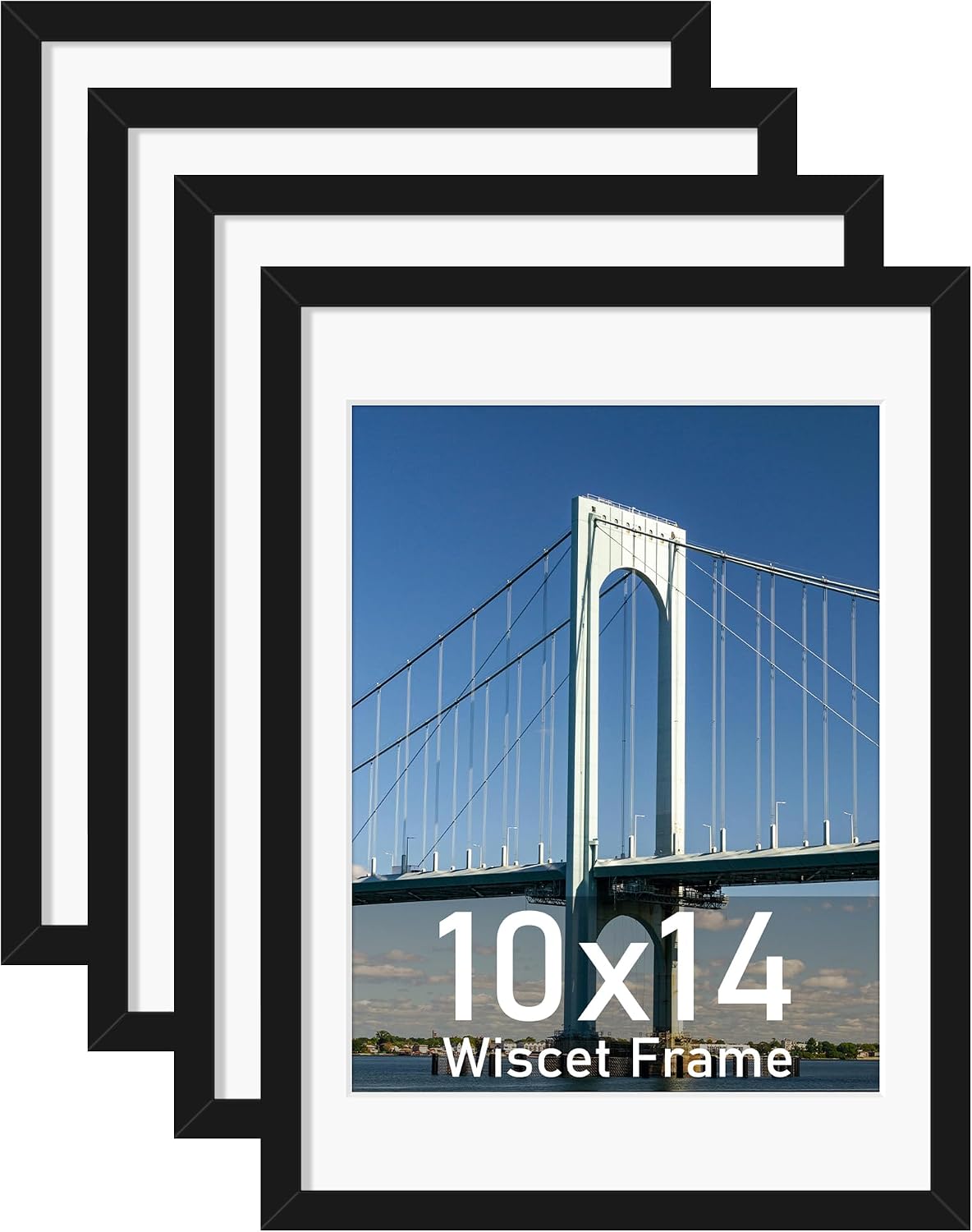 Thumbnail 6 de Wiscet 18x24 Picture Frame Set of 3 — Black MDF Gallery Frames for 16x20 (with Mat) or 18x24 (no Mat)