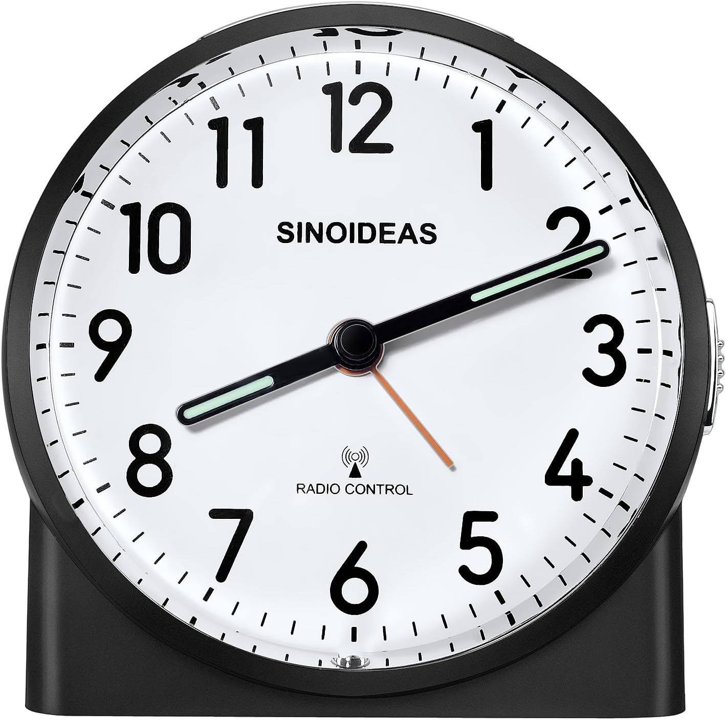 Thumbnail 1 de SINOIDEAS Funkwecker (analog, ohne Ticken) mit Nachtlicht & Schlummerfunktion – Schwarz