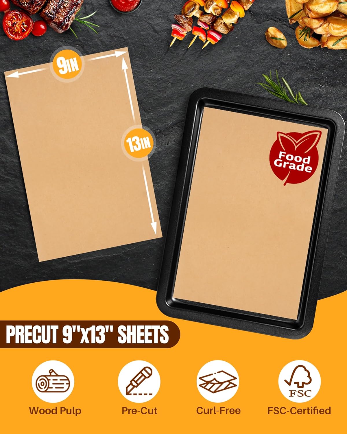 Detalle 2 de 140 Parchment Paper Sheets 9x13 Inch