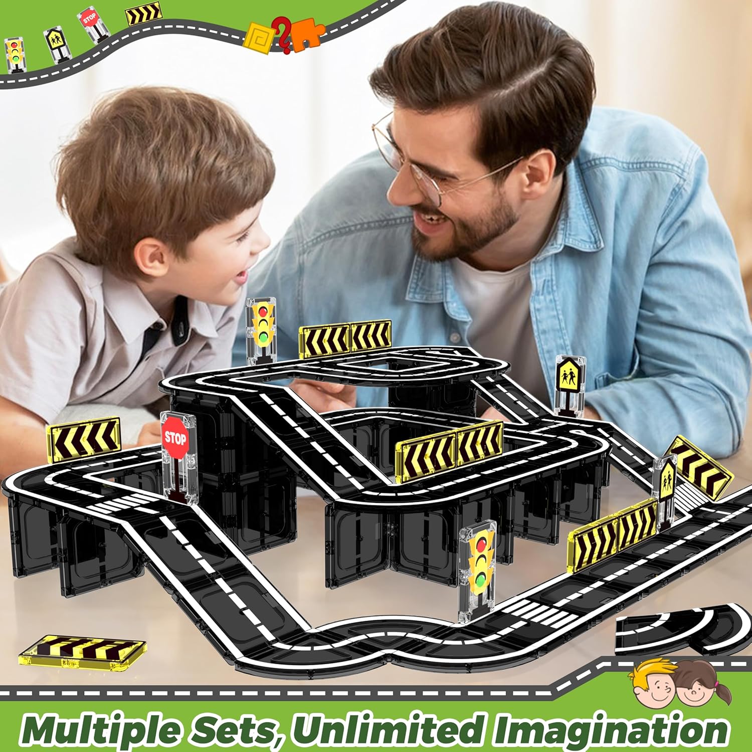 Thumbnail 5 de Goodtiles Magnetic Tiles Road Expansion Set 🚂