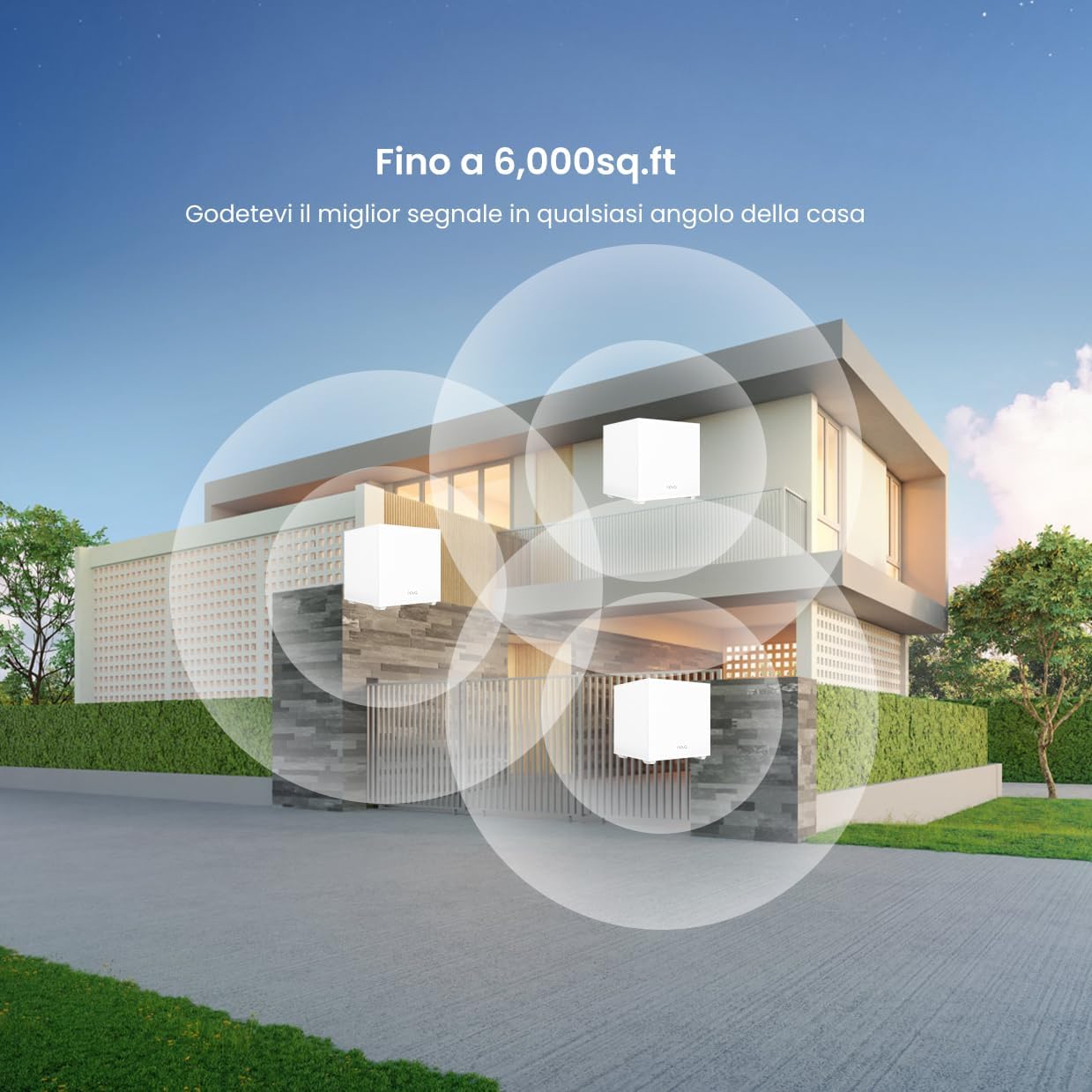 Thumbnail 2 de Tenda Wi-Fi Mesh MW12-3 (confezione da 3) AC1200 tri-band con 3 porte Gigabit Ethernet