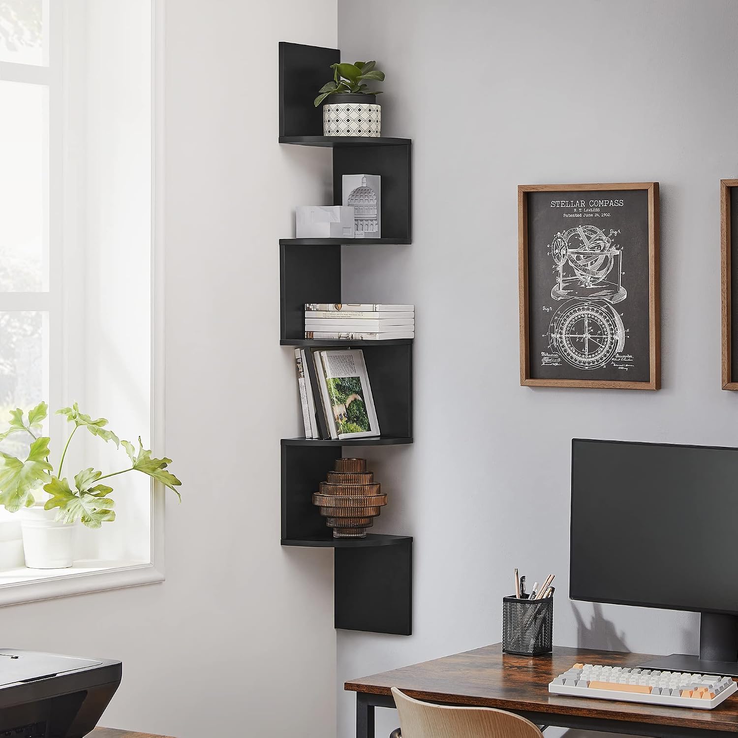 Detalle 2 de VASAGLE 5-Tier Corner Shelf