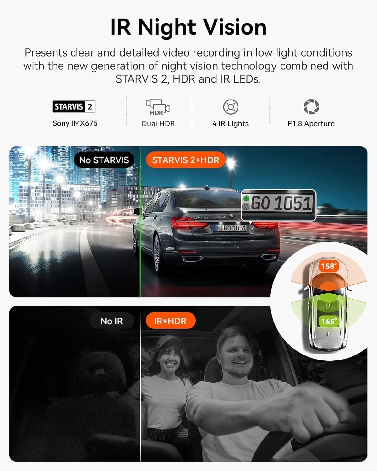 Thumbnail 2 de VANTRUE N2X Dual Dash Cam (Front) 2.7K+1080P with 5G WiFi, GPS, Night Vision & Parking Mode