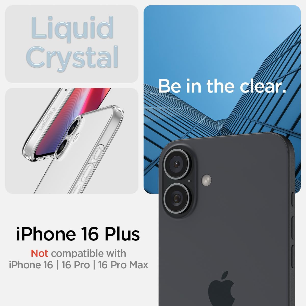 Thumbnail 1 de Spigen Liquid Crystal pour iPhone 16 Plus 6,7 pouces, transparent