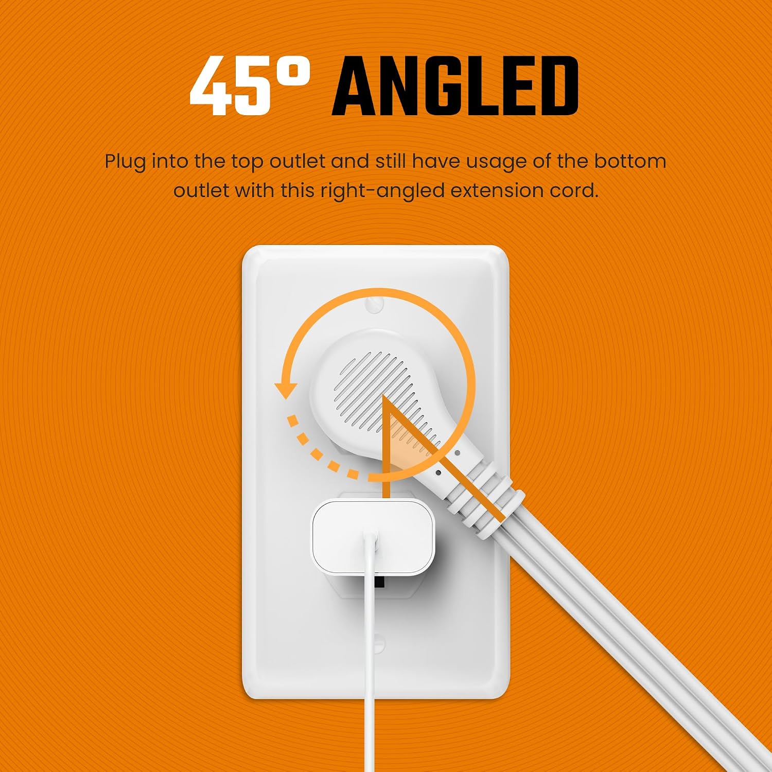Detalle de BindMaster LA052P 10-Foot Extension Cord, Flat Angled Plug, 3 Outlets