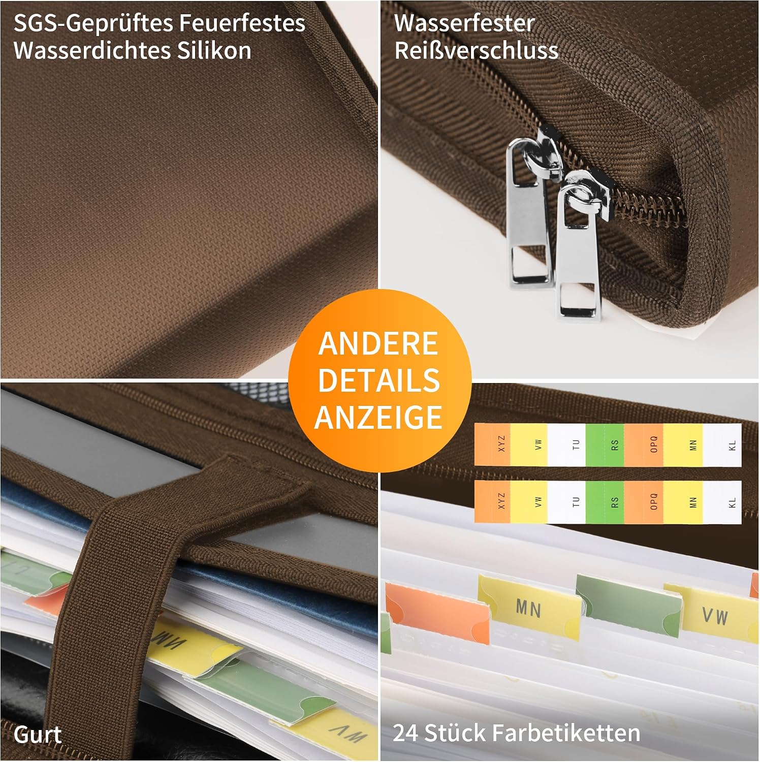 Detalle 2 de JUNDUN Fächermappe A4 mit 13 Fächern