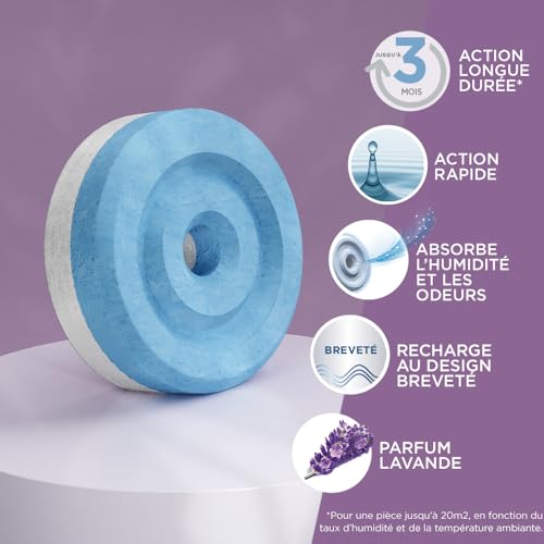 Detalle de Rubson Aero 360° TAB – Recharge Déshumidificateur Lavande 4x450 g (Parfum Lavande)