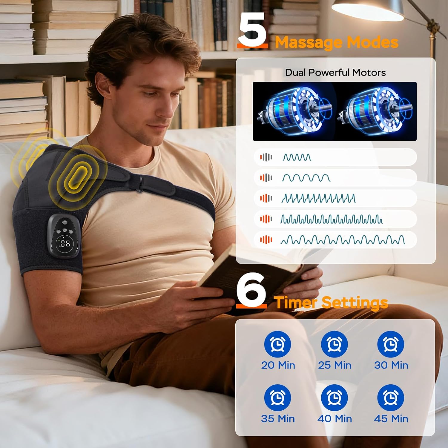 Thumbnail 3 de GINEKOO Heated Shoulder Wrap for Right Shoulder with Red Light and Massage