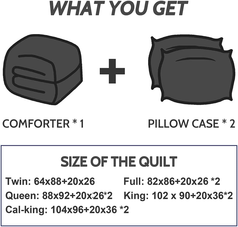 Thumbnail 6 de Decroom D-LDACSET-BLACKG-K King Comforter Set, Reversible Black/Grey, Quilted