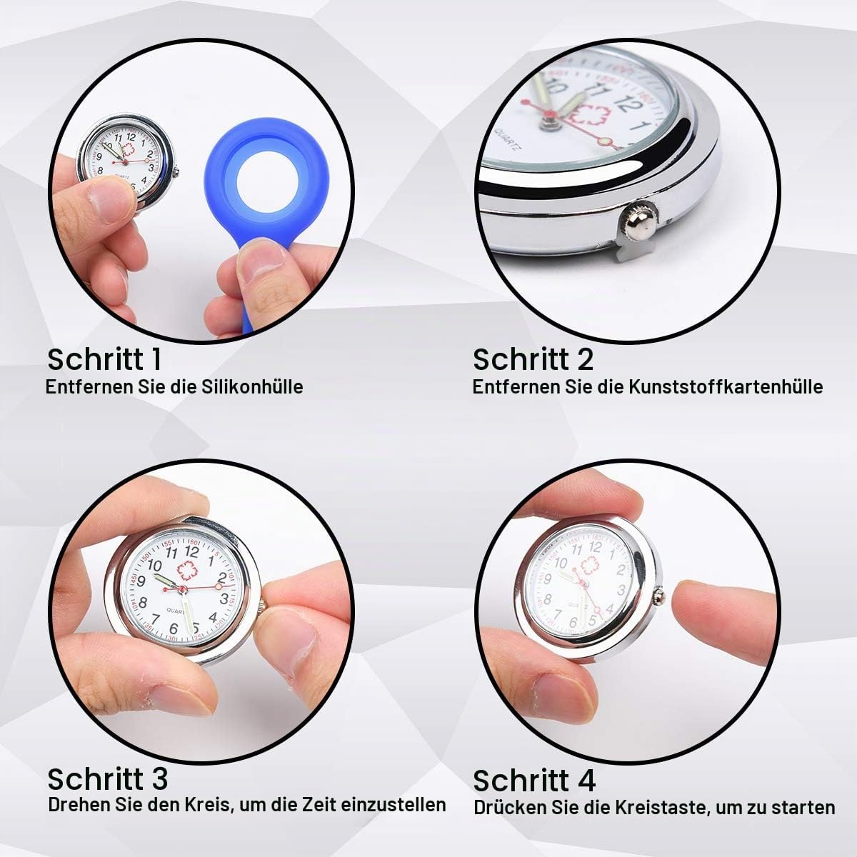 Thumbnail 5 de Vicloon Krankenschwester-Uhren (3er-Set) mit Clip, Silikonhülle und Glow-Pointer – für Pflegepersonal & Ärzte