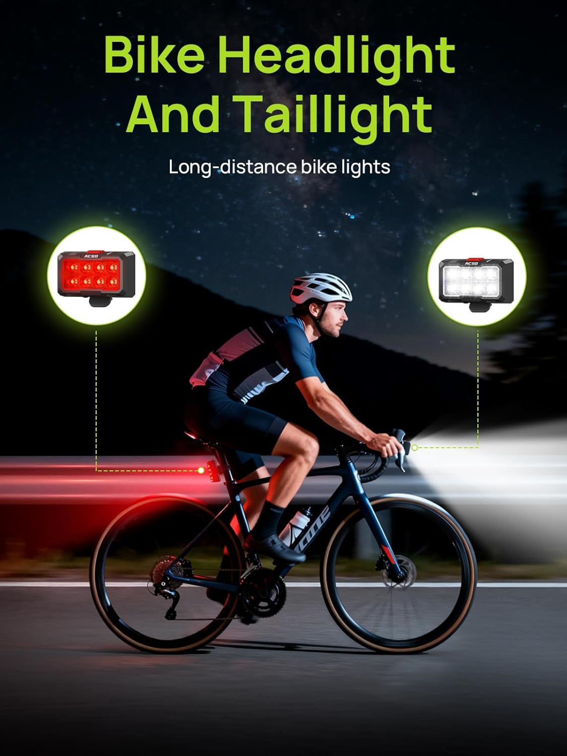 Detalle 2 de ACSO Bike Lights Front and Back