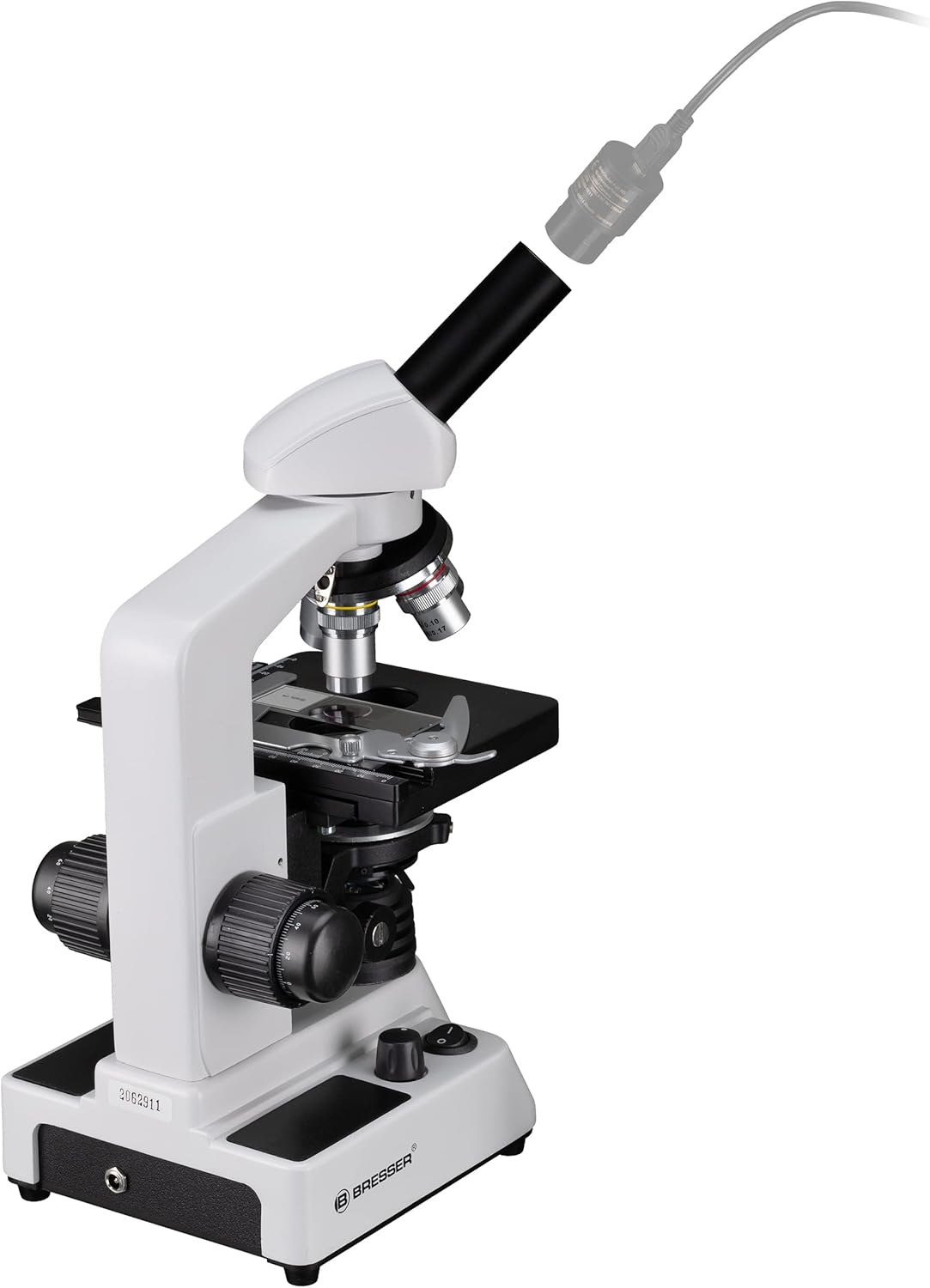 Detalle de Bresser Erudit DLX Monokulares Durchlicht-Mikroskop 40x–1000x mit Kreuztisch und Abbe-Kondensor