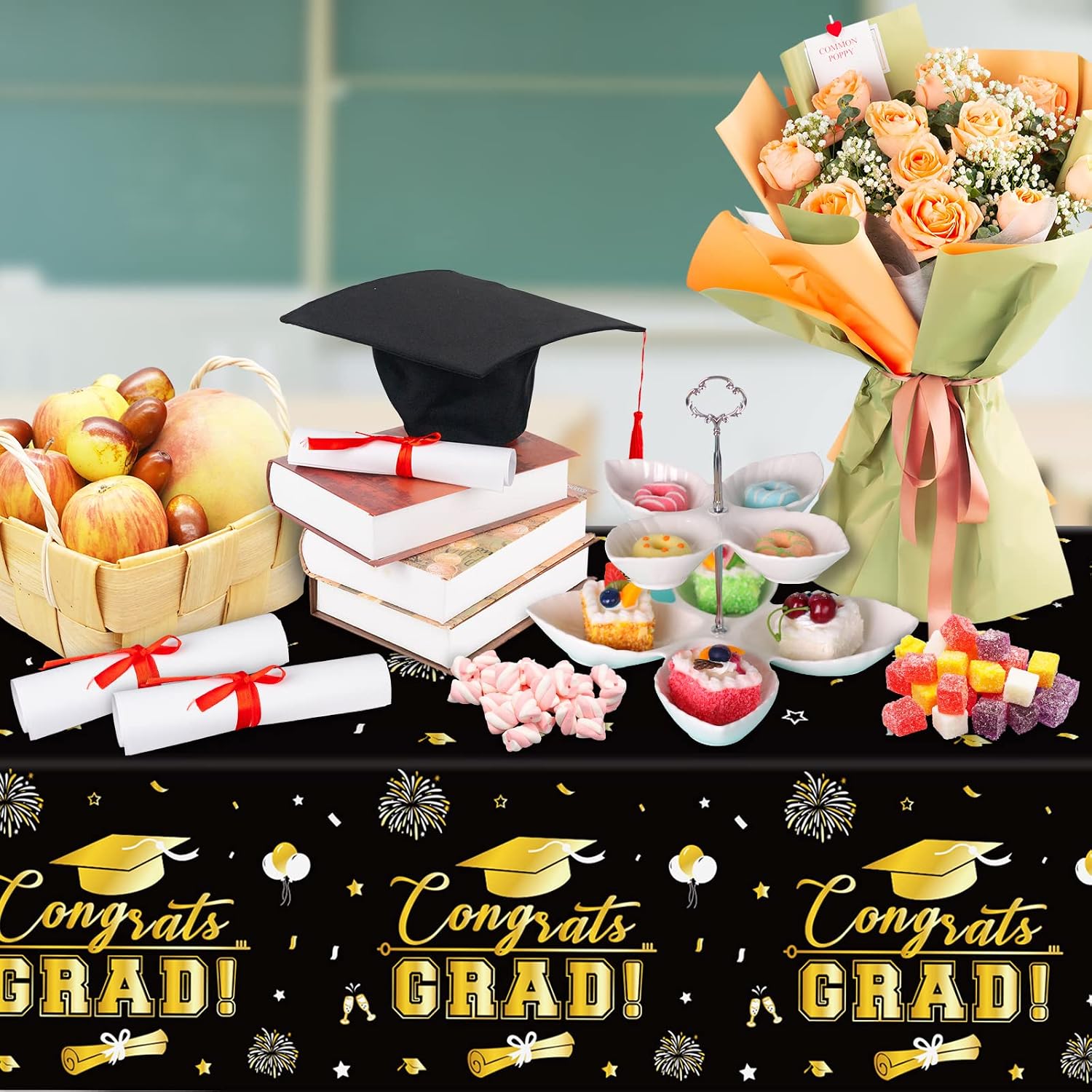 Thumbnail 1 de Graduation Tablecloth, 54 x 108 Inch