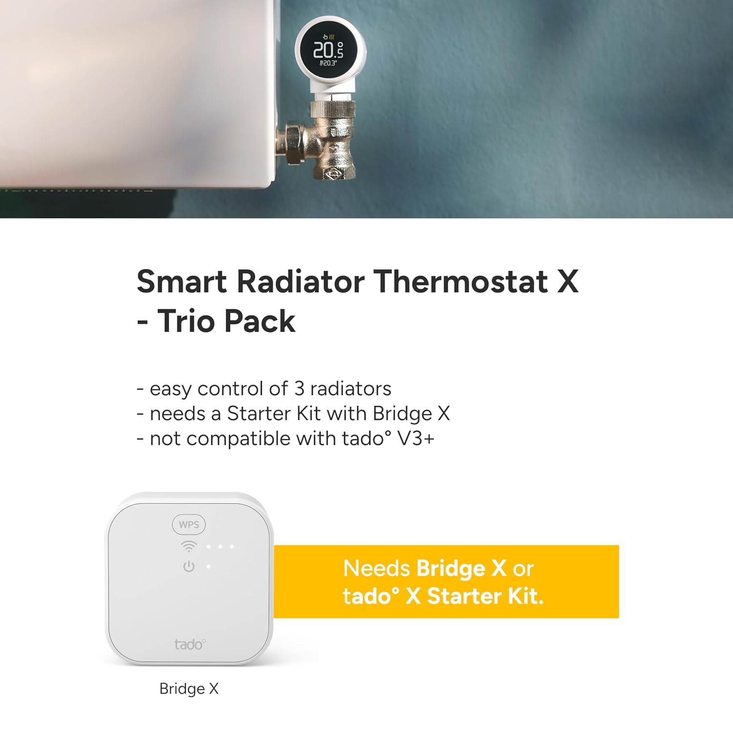 Detalle 1 de tado° Smart Radiator Thermostat X – Trio Pack