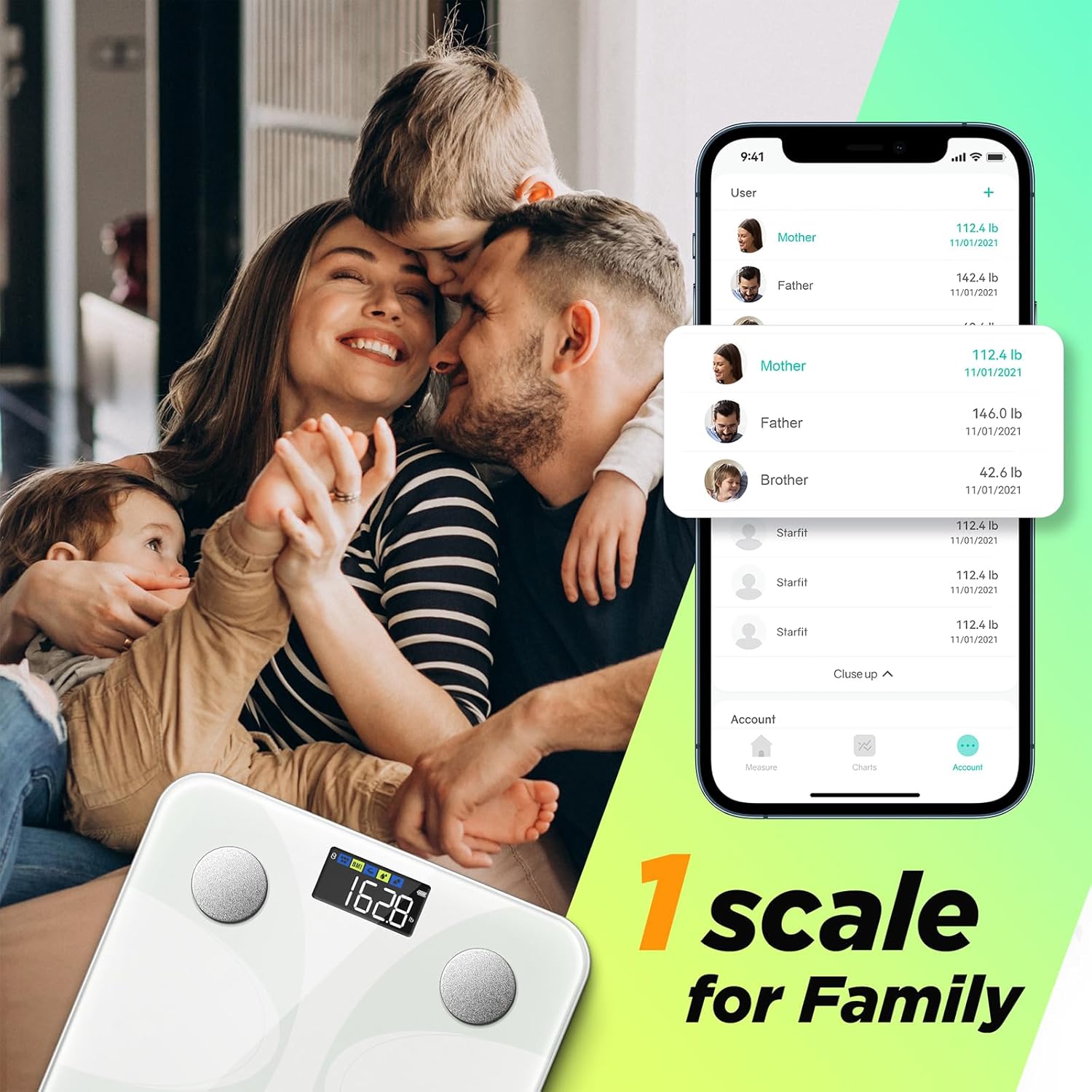 Thumbnail 5 de runstar Runstar Smart Scale for Body Weight and Fat Percentage (BIA) with Starfit app sync