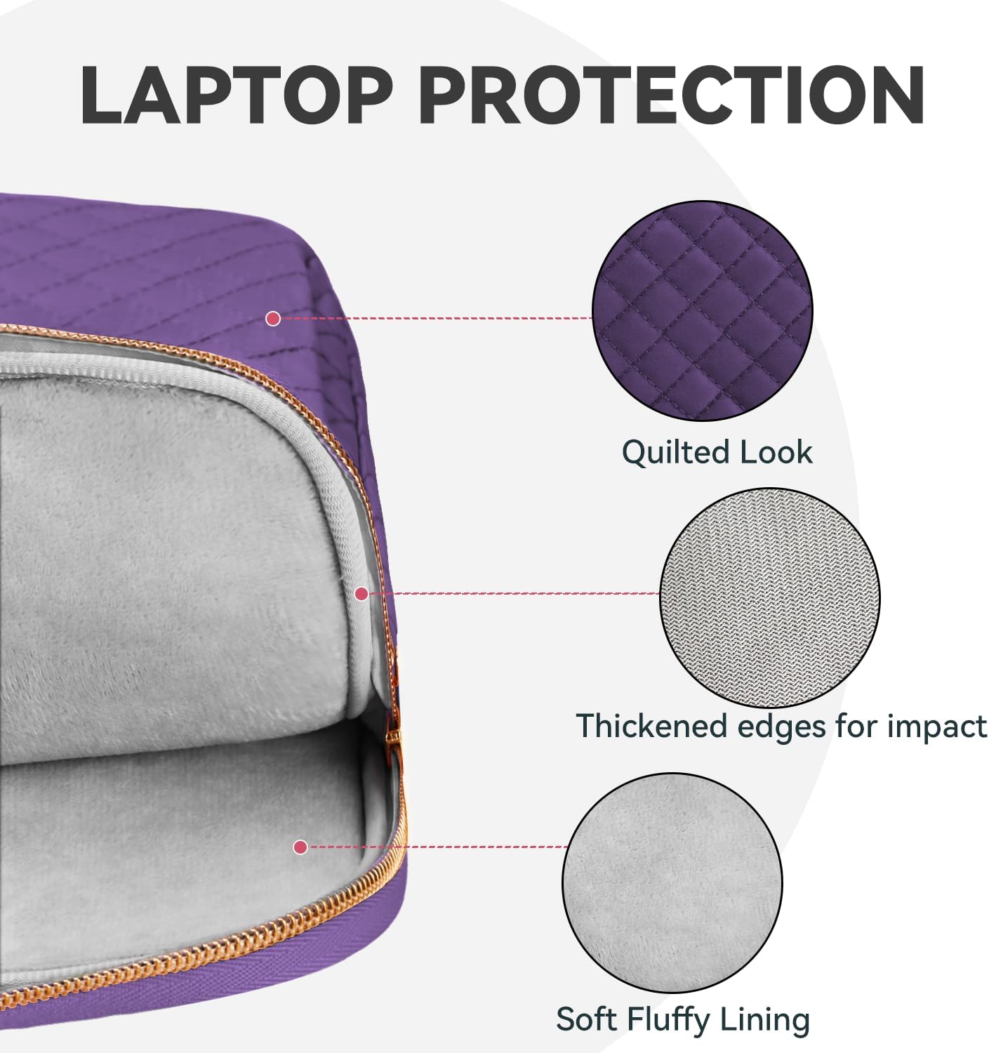 Thumbnail 6 de Lausiax Laptop Case Bag: Waterproof 14–14.5 inch Sleeve for Everyone, Purple