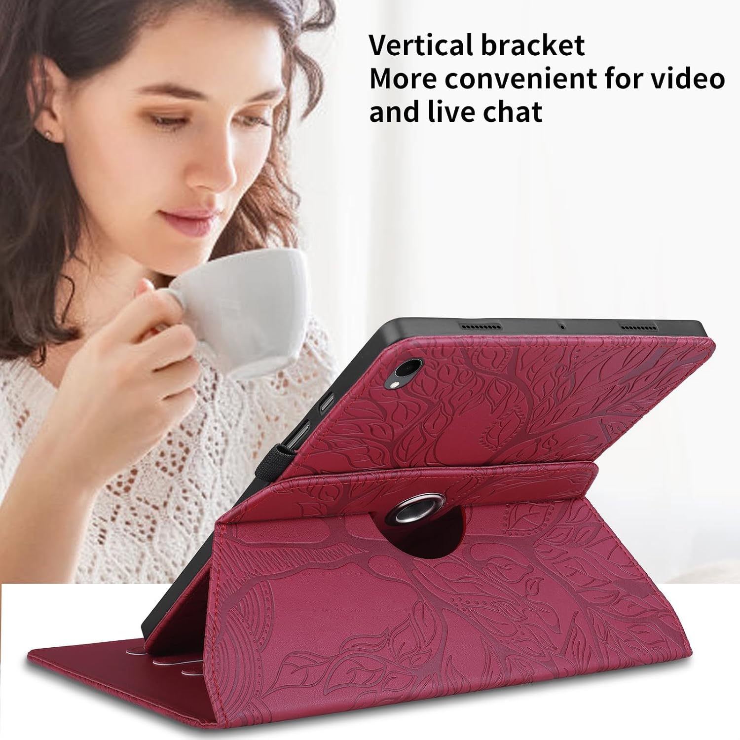 Thumbnail 1 de Case for Samsung Galaxy Tab S11 11 inch 2025 – Premium PU Leather Rotating Case (Red)
