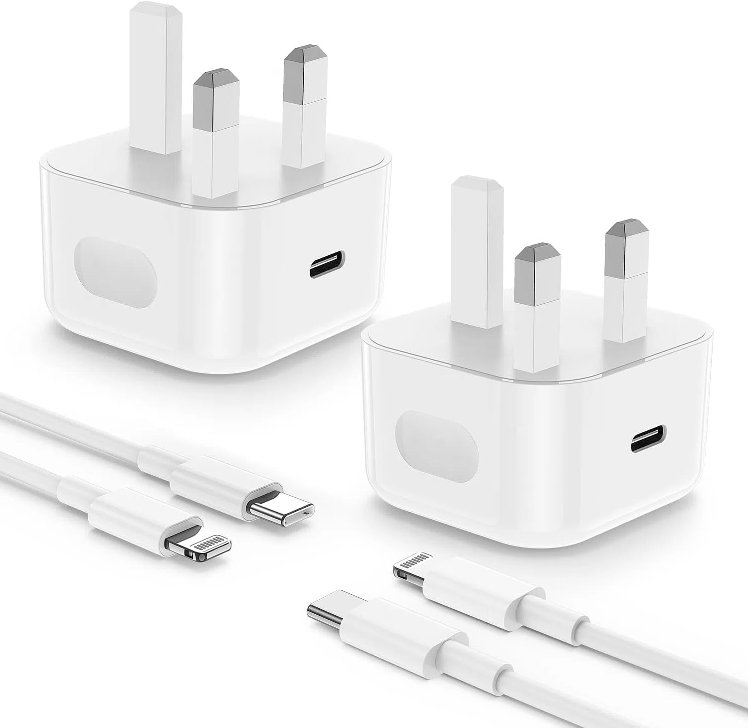Detalle de Apple iPhone 20W Fast Charger 2-pack with 2m cable