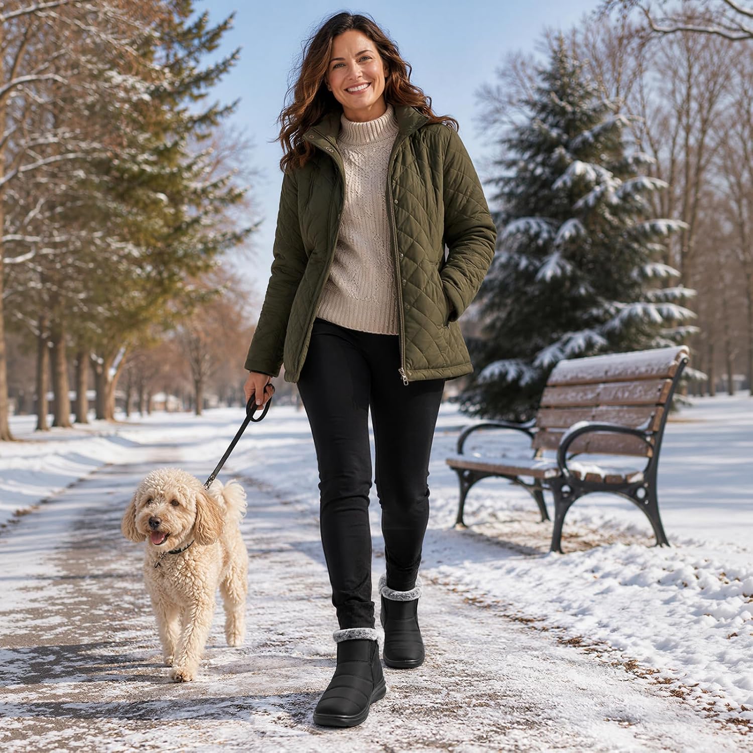 Detalle de SHIBEVER Winter Waterproof Boots for Women