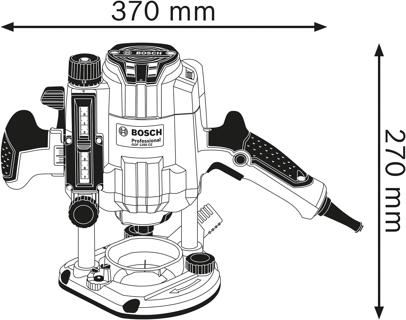 Thumbnail 1 de Bosch Professional GOF 1250 CE : défonceuse plongeante ergonomique pour réglage micrométrique