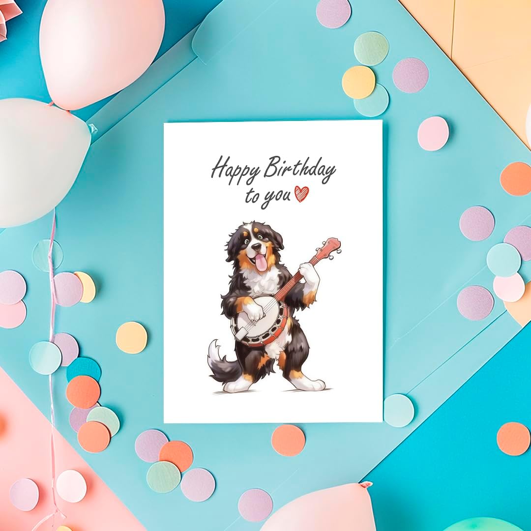 Detalle de Bernese Mountain Dog birthday card, 5 x 7 inch