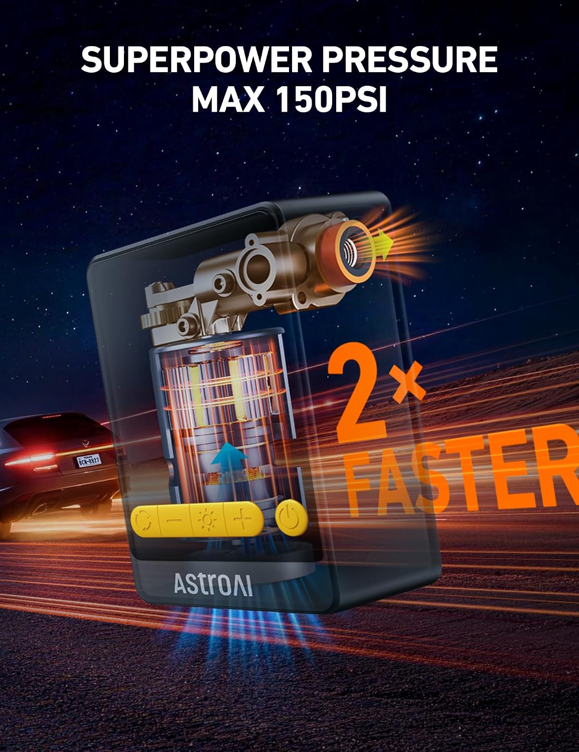 Detalle 2 de AstroAI portable tyre inflator 150 PSI