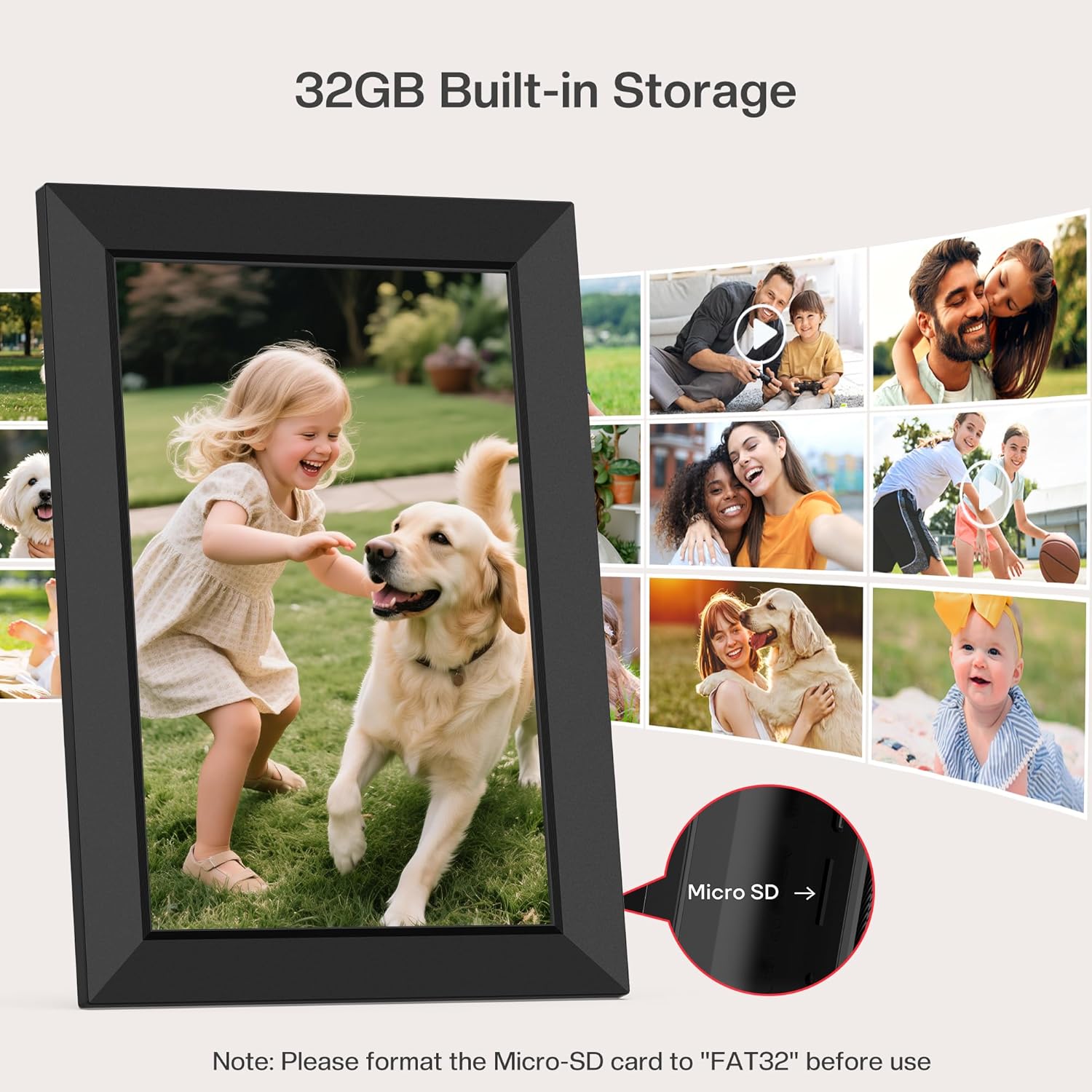 Thumbnail 2 de Frameo 10.1 Inch WiFi Digital Picture Frame 32GB