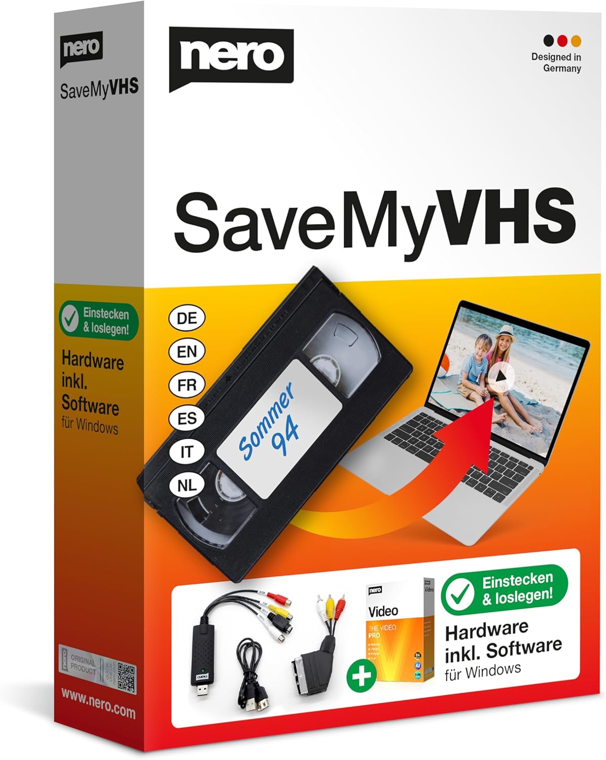 Detalle de Nero SaveMyVHS | Videobearbeitung und Digitalisierung von VHS-Kassetten – Plug & Play für Windows 11/10