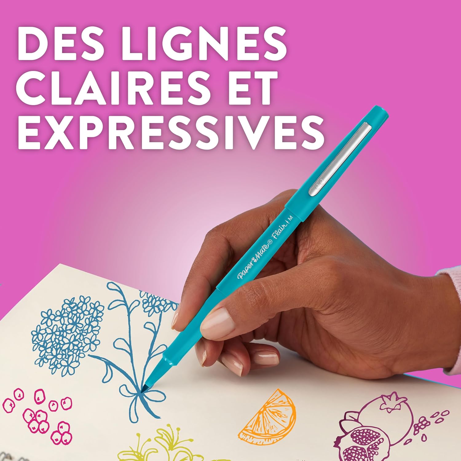 Thumbnail 4 de Paper Mate Flair – lot de 6 feutres de coloriage à pointe moyenne 0,7 mm, couleurs tropicales