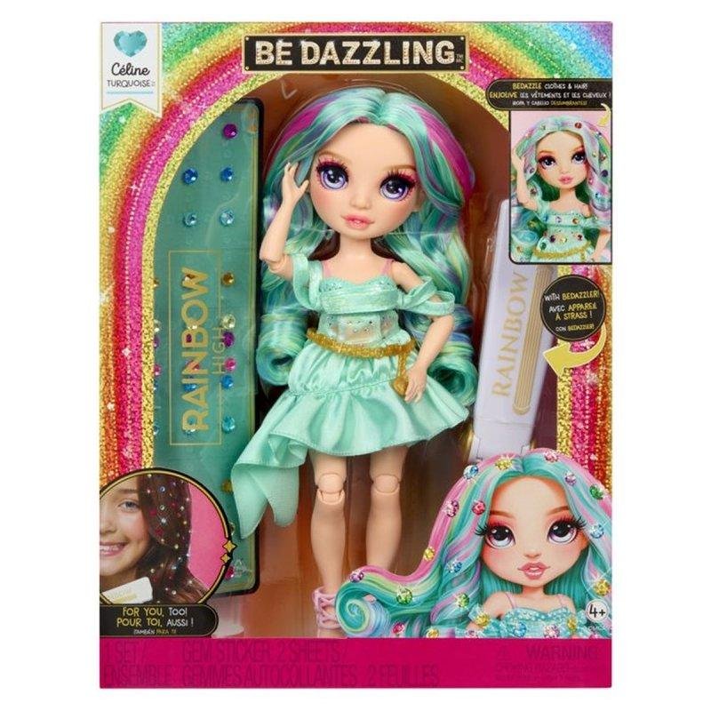 Detalle 2 de Muñeca de moda articulada Rainbow High Be Dazzling Celine Turquoise 27-28 cm de MGA Entertainment