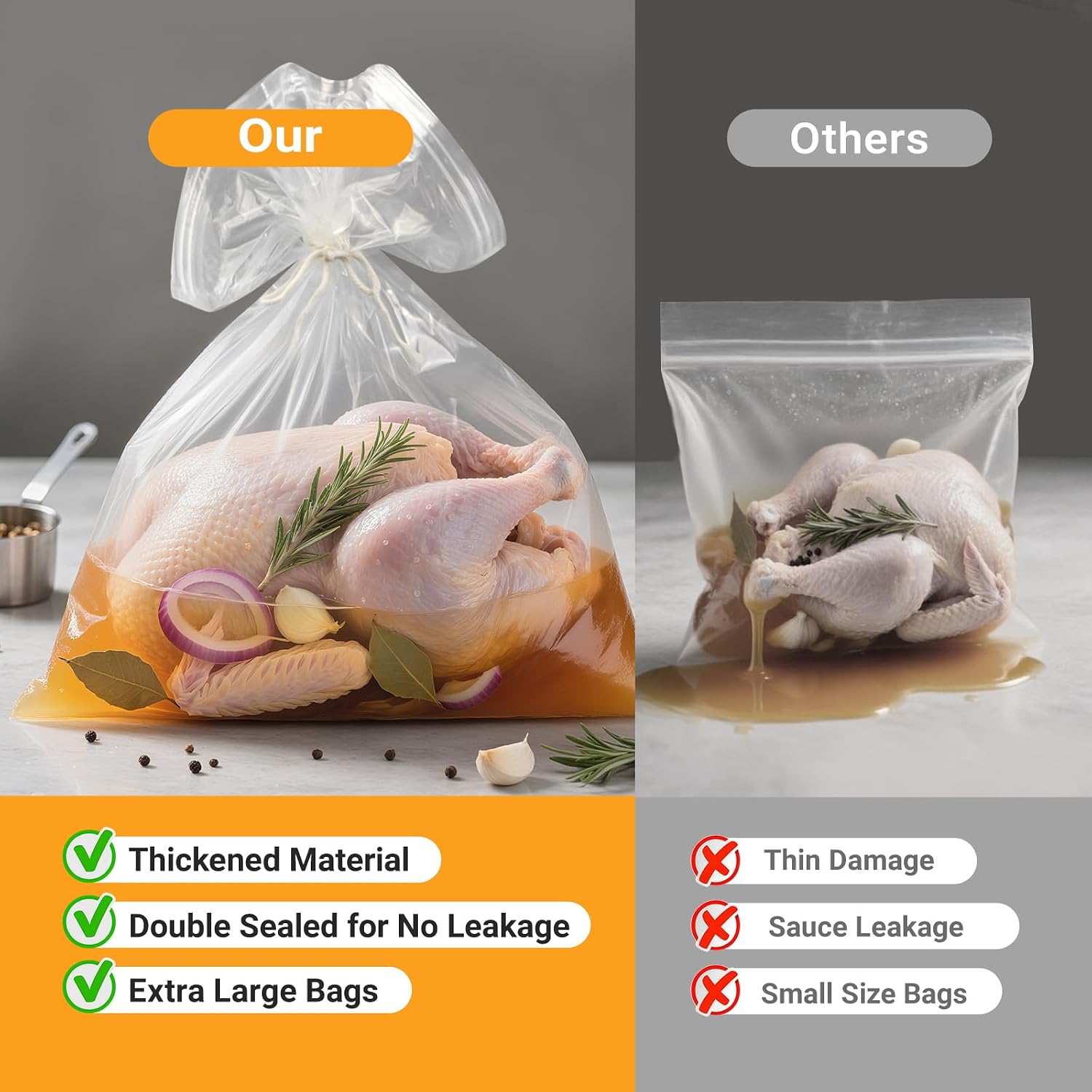 Detalle 1 de Turkey Brining Bags 26 x 22 in